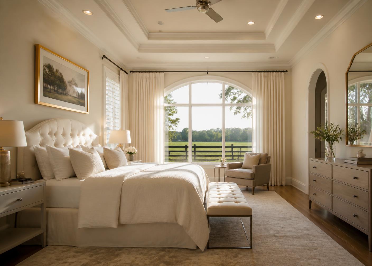 Primary suite with pasture views